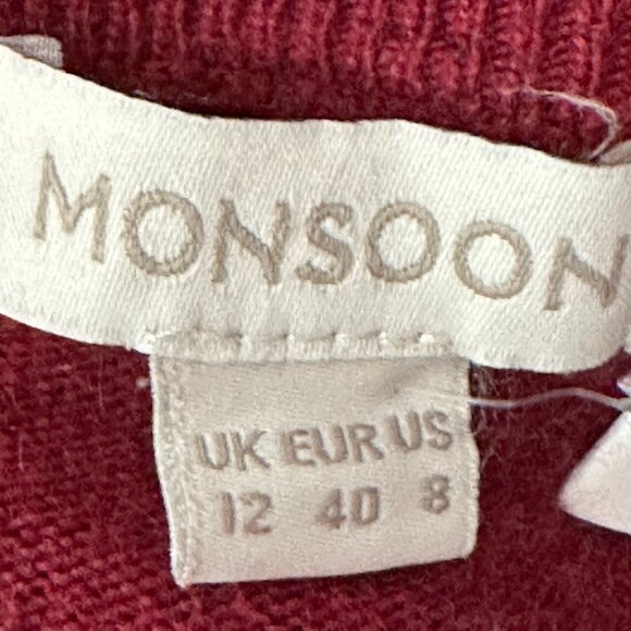 Monsoon Women's Button Long Sleeve Crew Neck Cardigan Size 8 - Picture 7 of 8